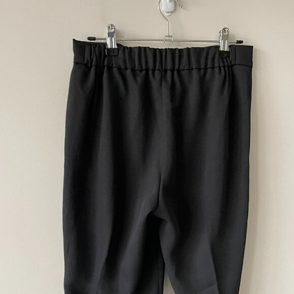 Aritzia Babaton Cohen Pull On Mid Rise Pleated Straight Cropped Pants Black 4 - Picture 4 of 9